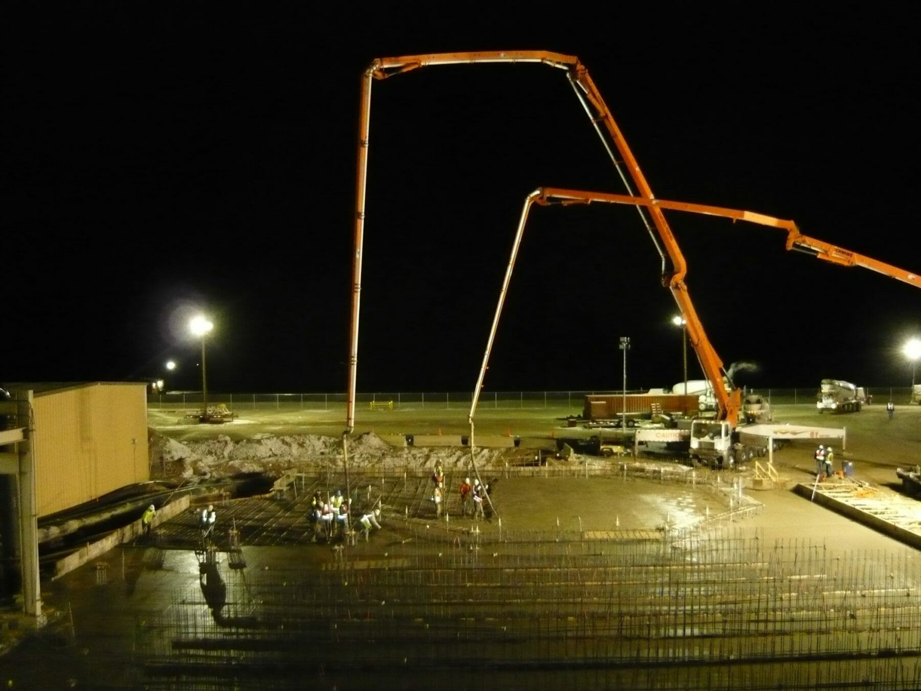 Night Work on Cement Foundation