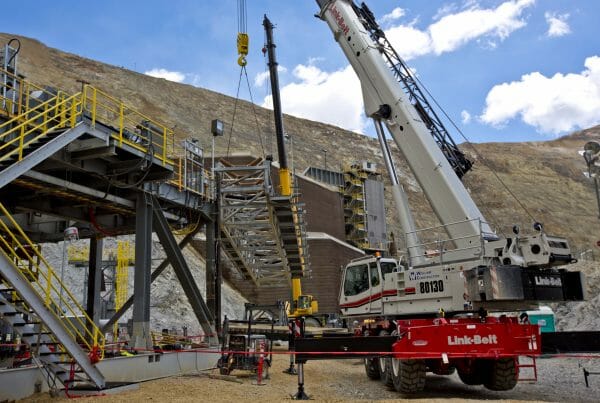 Crane Setting Steel Walkway