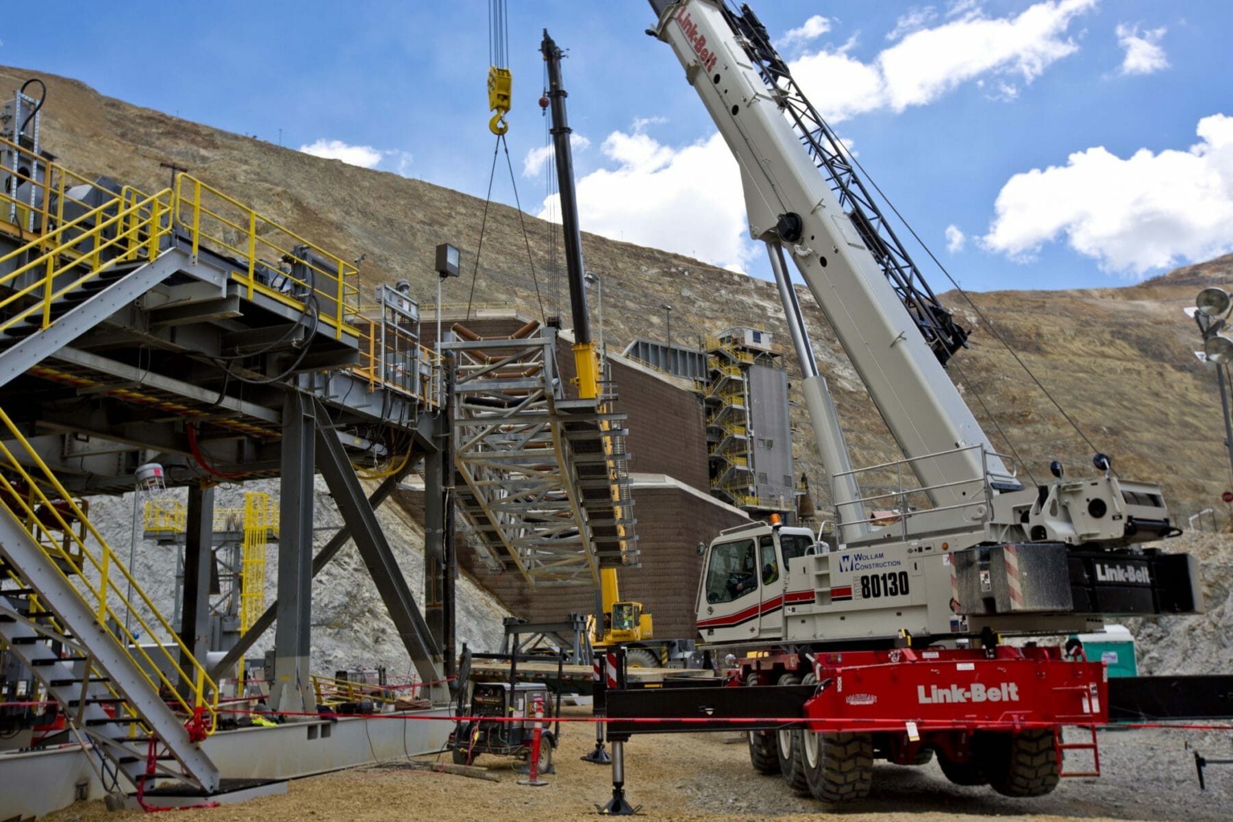 Crane Setting Steel Walkway