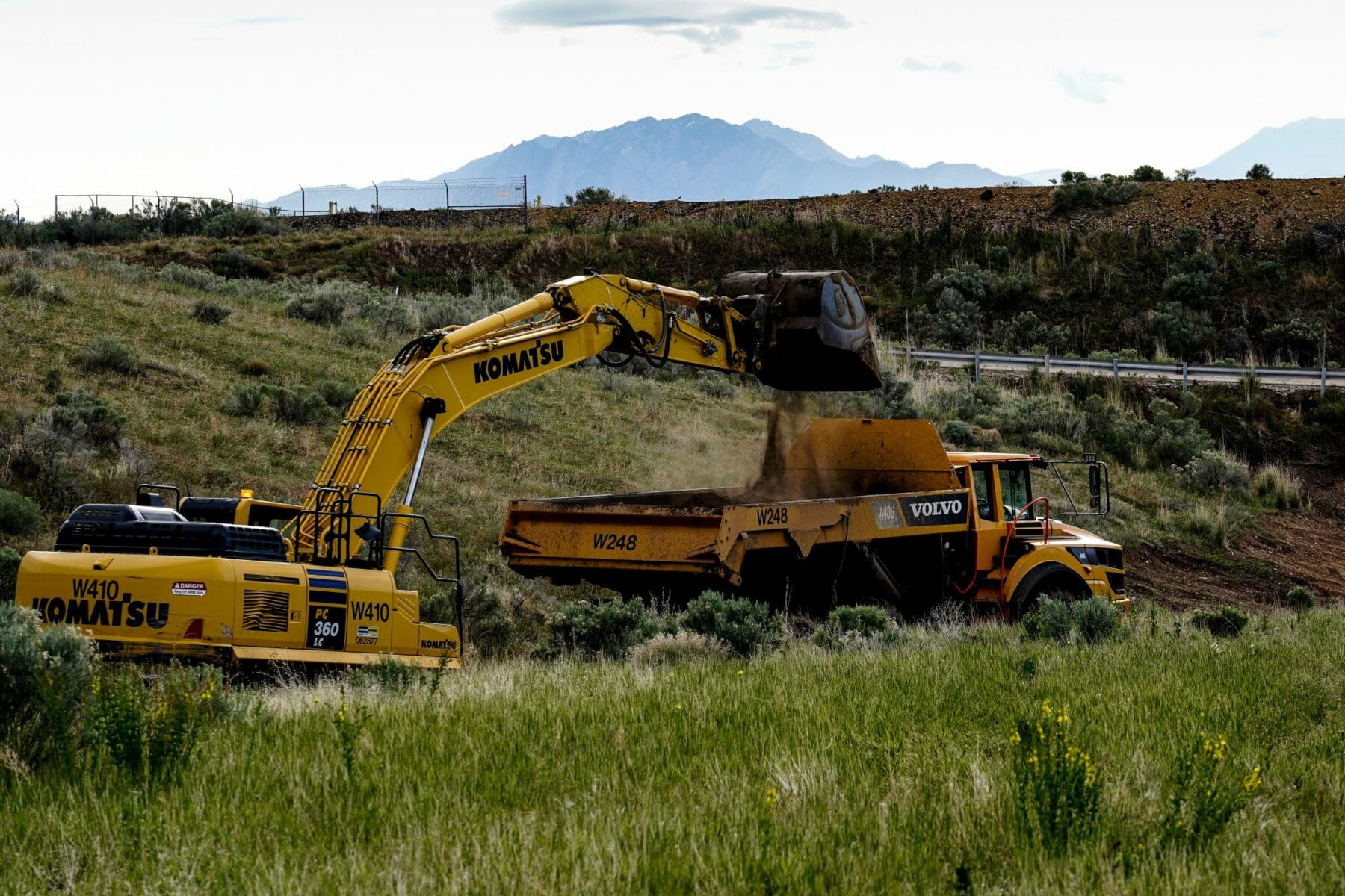 Construction Vehicle Filling Dump Truck