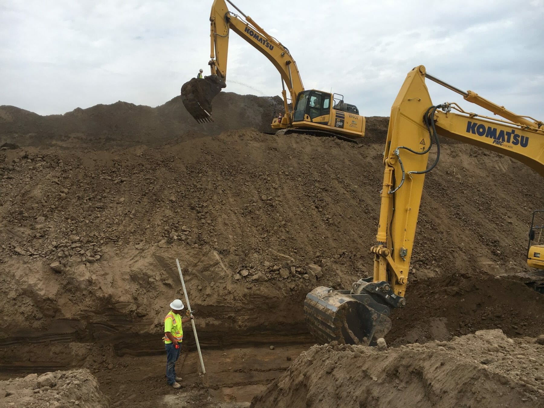 Trucks Preparing Foundational Location