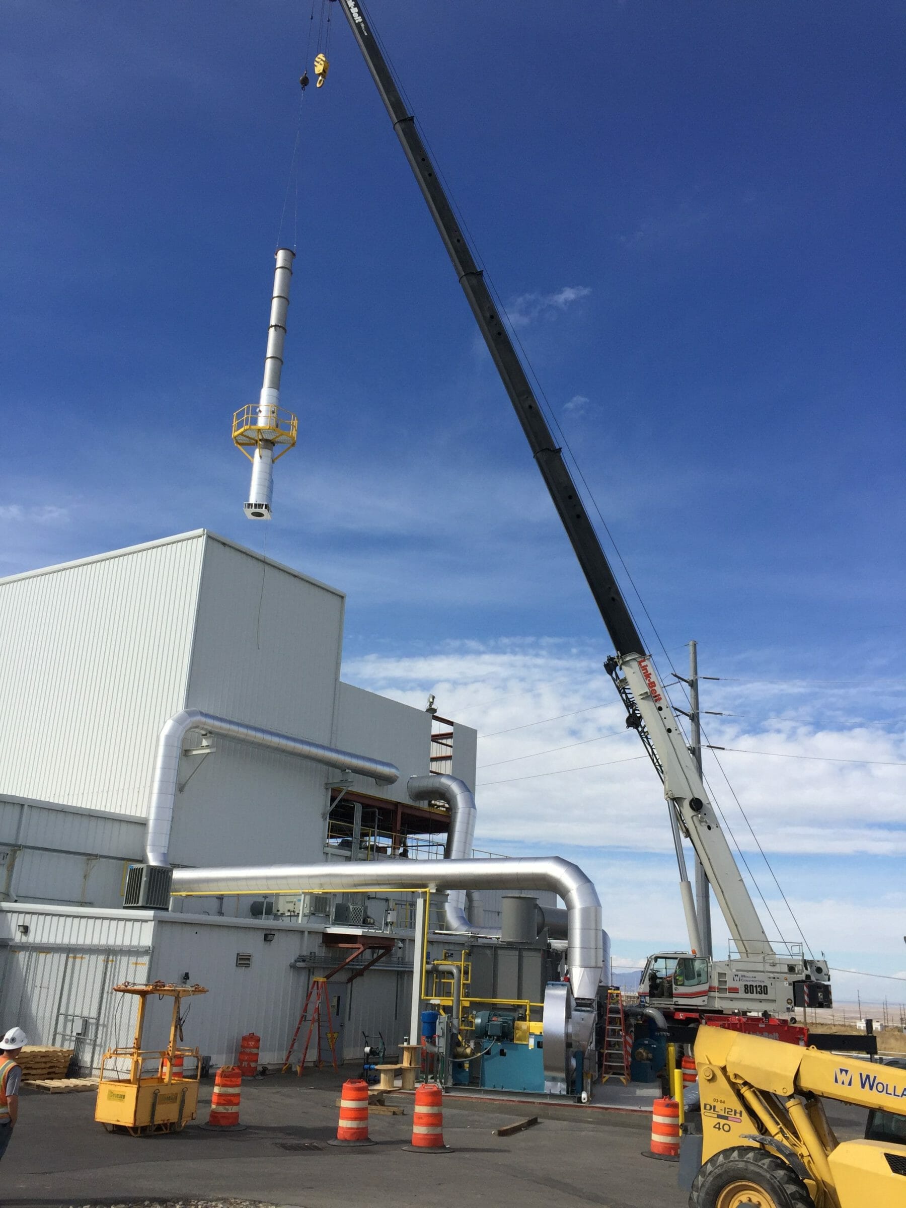 Crane Lifting Metal Tower