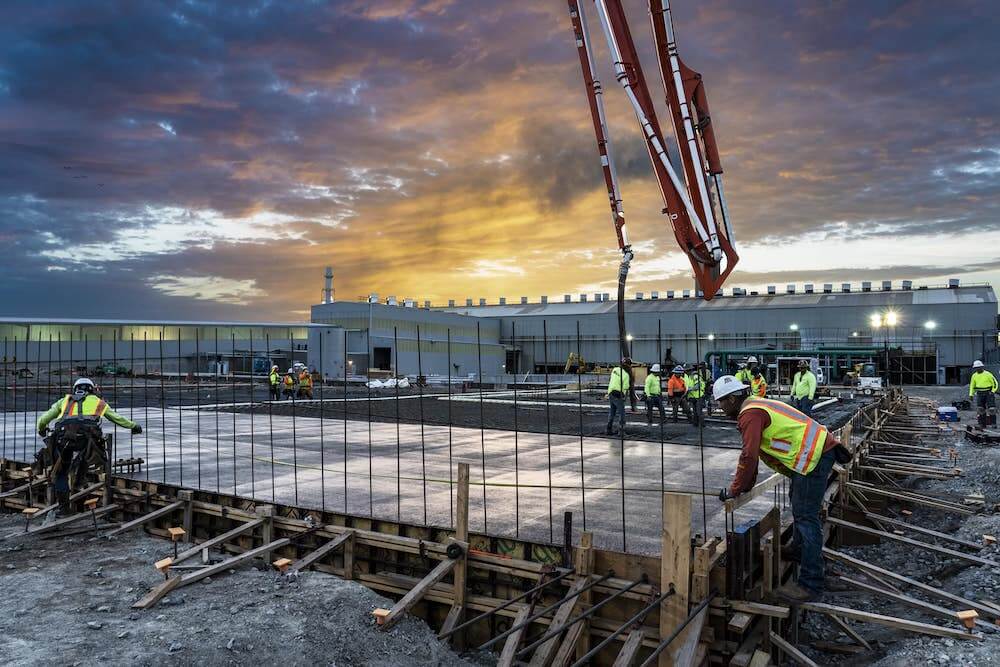 Judson Construction Company building industrial concrete facility as a team